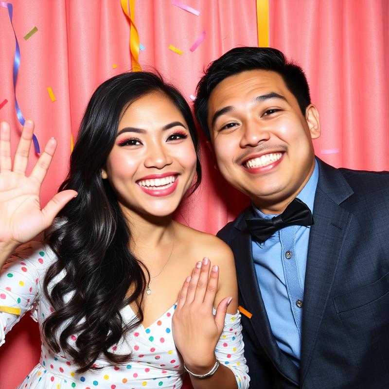 Photobooth selfie with confetti